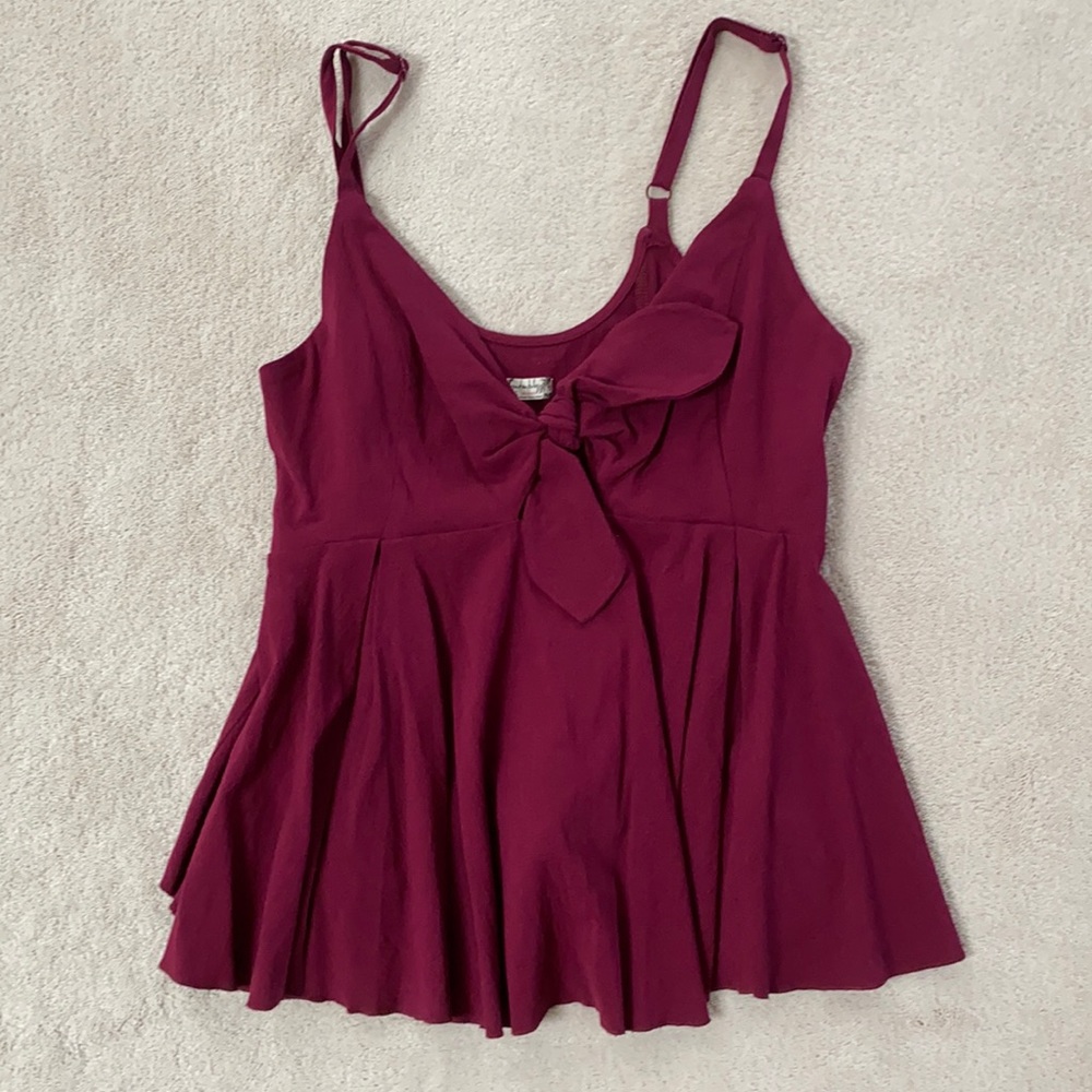 Free People Raspberry Bow Tank Top - Picture 2 of 3
